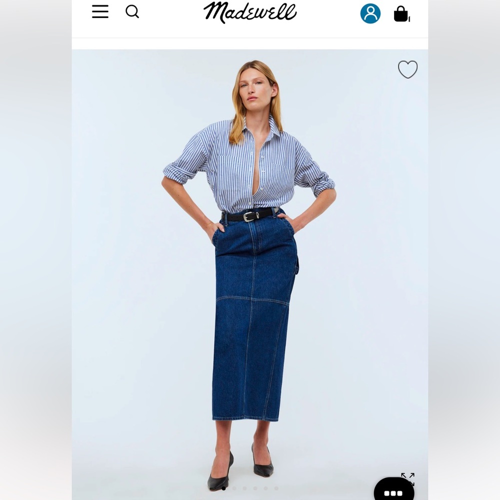 Madewell Denim Carpenter Maxi Skirt in Handlon Wash